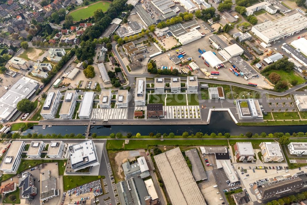 Kleve from the bird's eye view: Campus building of the university Hochschule Rhein-Waal in Kleve in the state North Rhine-Westphalia, Germany