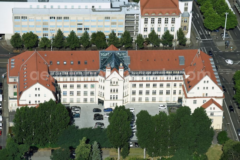 Aerial image Leipzig - Campus building of the university HTKW Hochschule fuer Telekommunikation Leipzig an der Gustav-Freytag-Strasse in Leipzig in the state Saxony