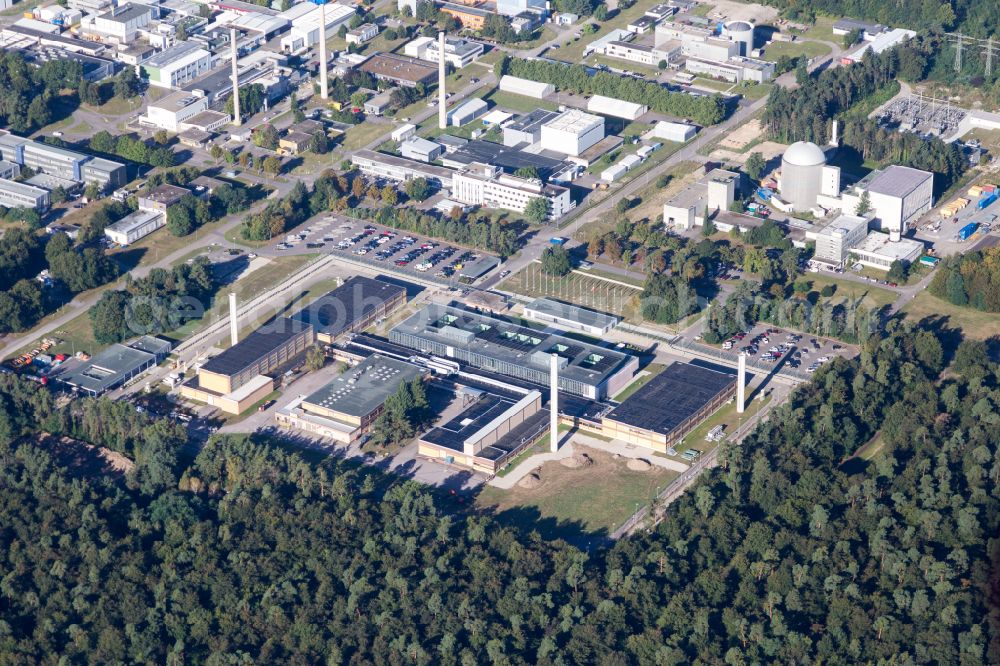 Aerial image Eggenstein-Leopoldshafen - Campus building of the university KIT Karlsruher Institut fuer Technologie on place Hermann-von-Helmholtz-Platz in the district Leopoldshafen in Eggenstein-Leopoldshafen in the state Baden-Wuerttemberg, Germany