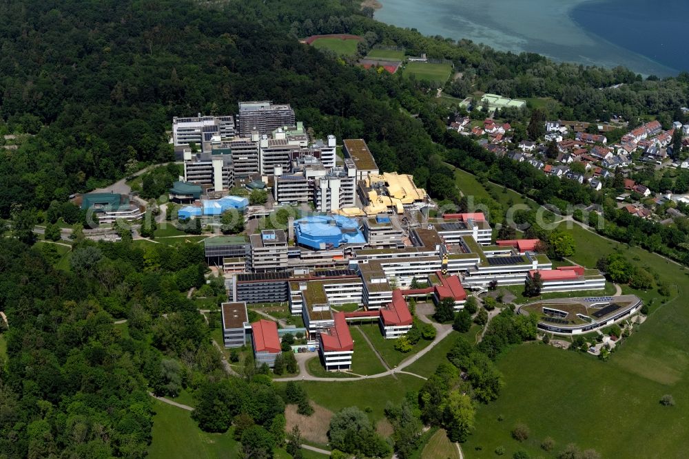 Aerial photograph Konstanz - Campus building of the university Konstanz in the district Egg in Konstanz in the state Baden-Wurttemberg, Germany