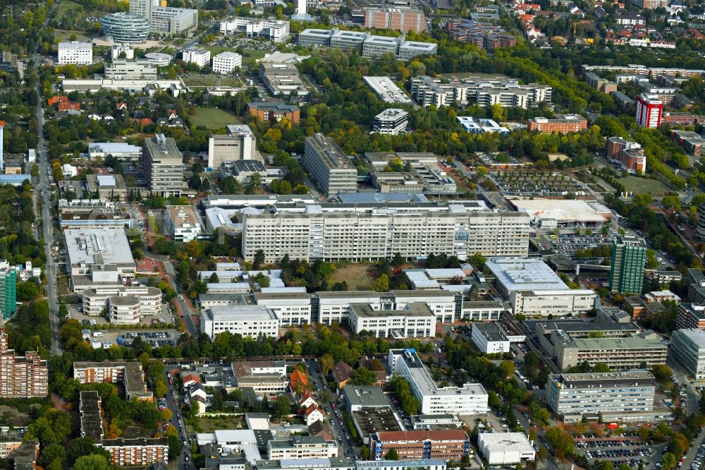 Hannover from above - Campus building of the university Medizinische Hochschule Hannover (MHH) on Carl-Neuberg-Strasse in the district Buchholz-Kleefeld in Hannover in the state Lower Saxony, Germany