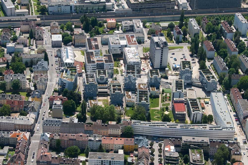 Salzburg from the bird's eye view: Campus building of the university Paracelsus Medizinische Privatuniversitaet in Salzburg in Oesterreich