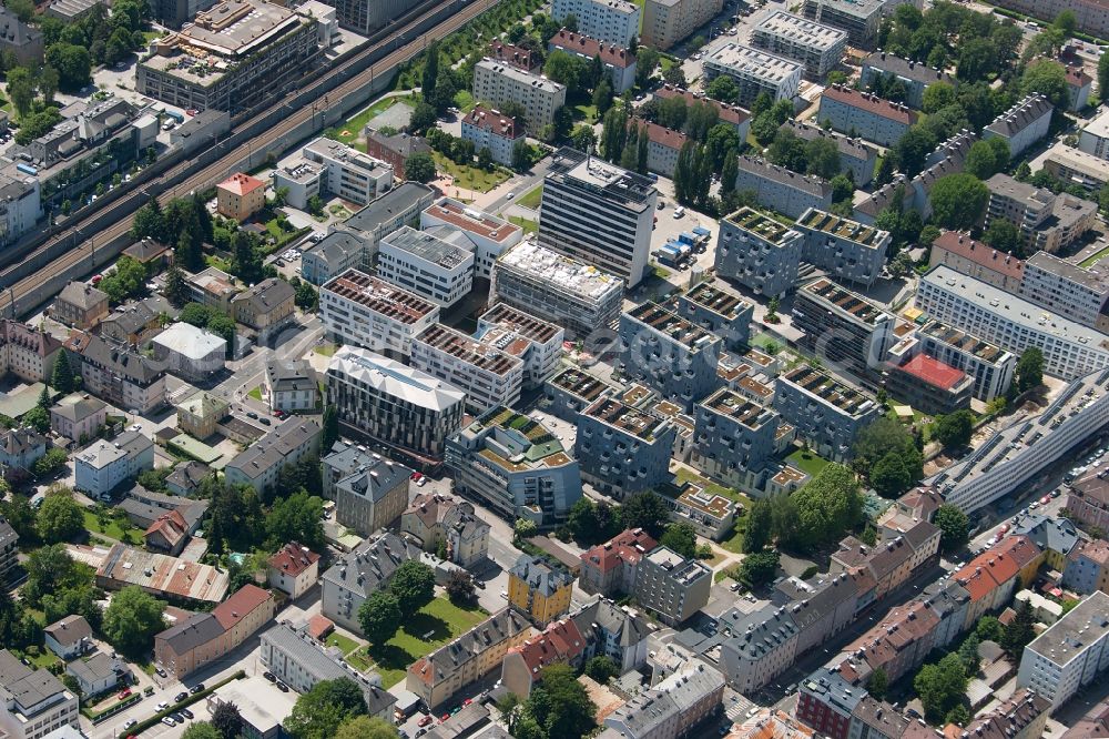 Aerial image Salzburg - Campus building of the university Paracelsus Medizinische Privatuniversitaet in Salzburg in Oesterreich