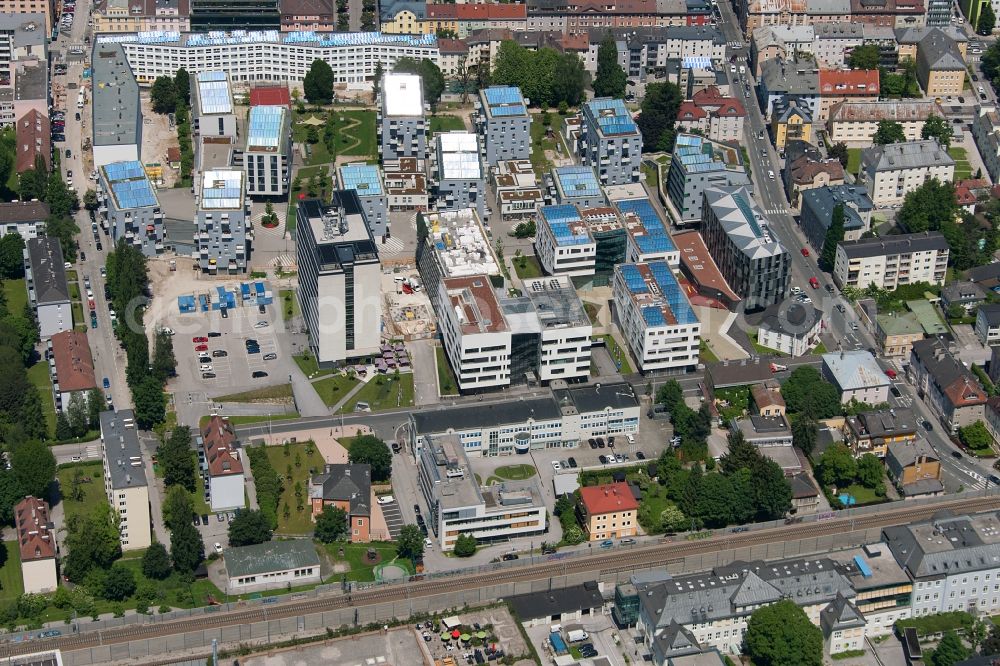 Aerial image Salzburg - Campus building of the university Paracelsus Medizinische Privatuniversitaet in Salzburg in Oesterreich