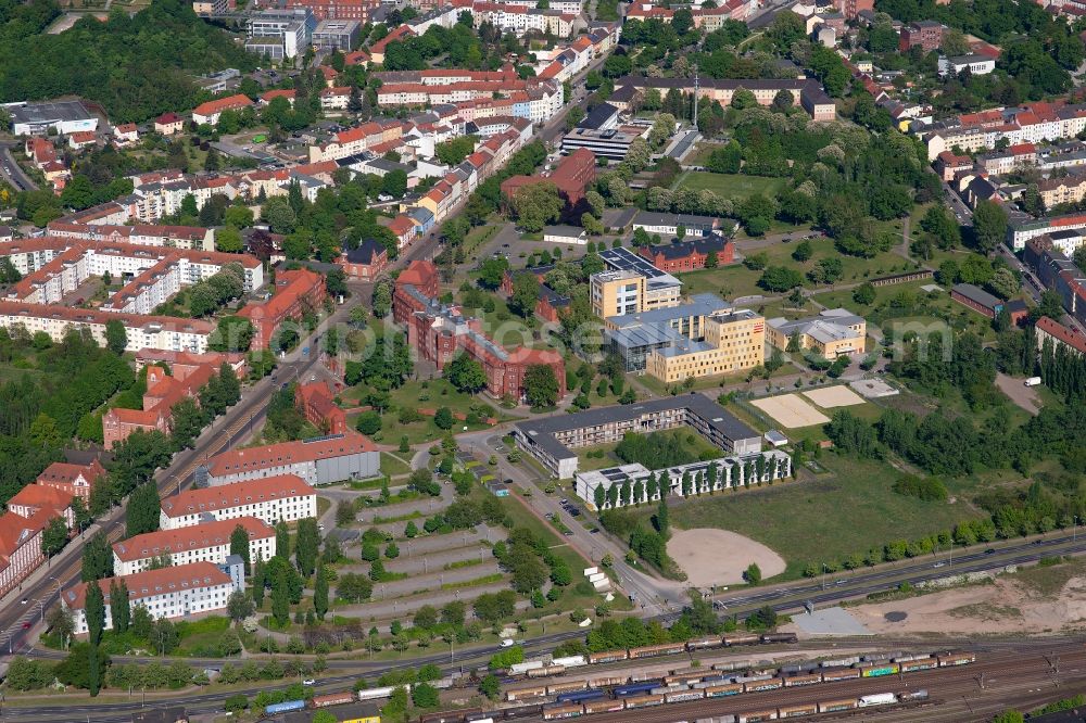 Aerial photograph Brandenburg an der Havel - Campus building of the university of Technische Hochschule in Brandenburg an der Havel in the state Brandenburg, Germany