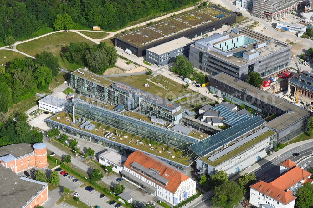 Aerial image Ingolstadt - Campus building of the university Technische Hochschule Ingolstadt (THI) on street Esplanade in Ingolstadt in the state Bavaria, Germany