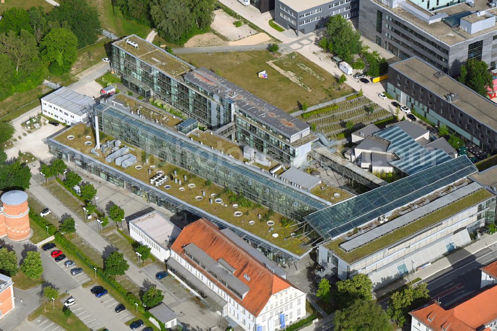 Ingolstadt from above - Campus building of the university Technische Hochschule Ingolstadt (THI) on street Esplanade in Ingolstadt in the state Bavaria, Germany