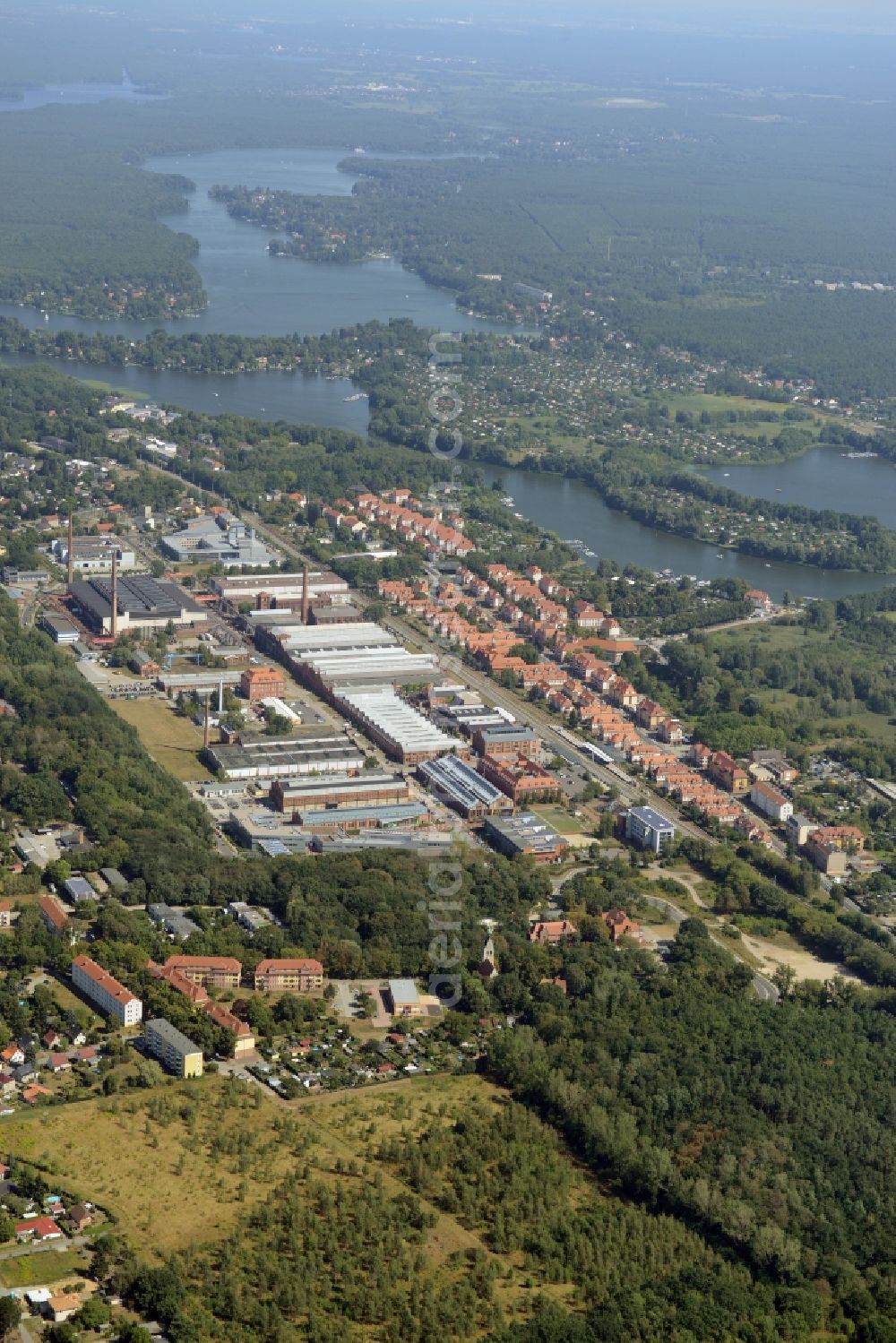 Wildau from above - Campus building of the university Technische Hochschule in Wildau in the state Brandenburg