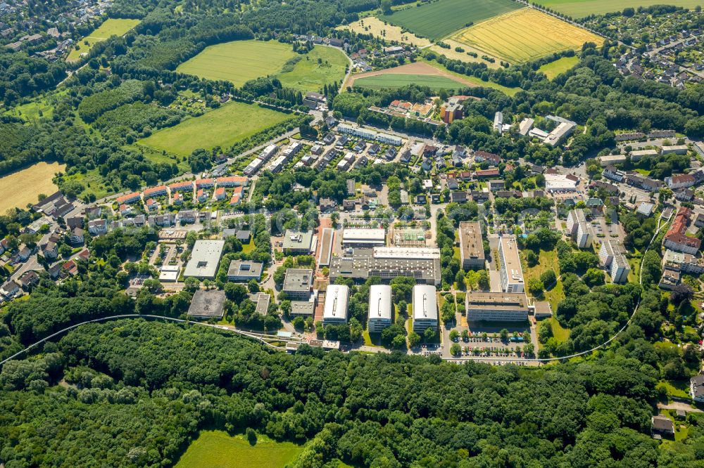 Dortmund from above - Campus building of the university Technische Universitaet Dortmund on Campus Sued along the Baroper Strasse in the district Hombruch in Dortmund at Ruhrgebiet in the state North Rhine-Westphalia, Germany