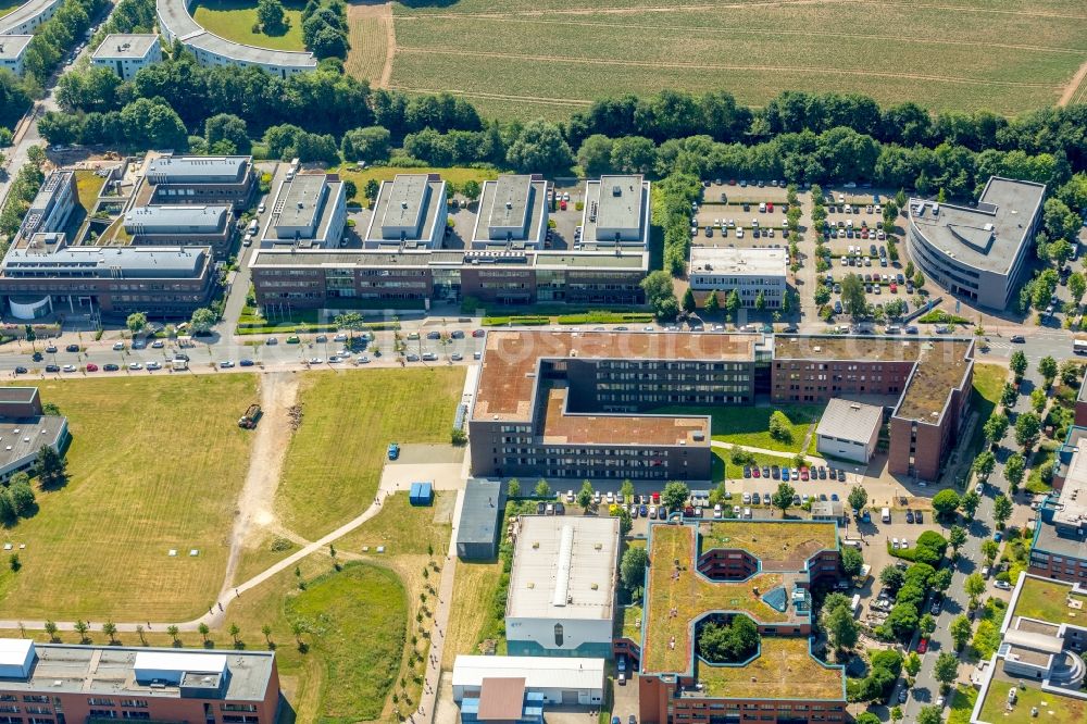 Dortmund from the bird's eye view: Campus building of the university Technische Universitaet Dortmund Fakultaet fuer Informatik on Otto-Hahn-Strasse in Dortmund in the state North Rhine-Westphalia, Germany