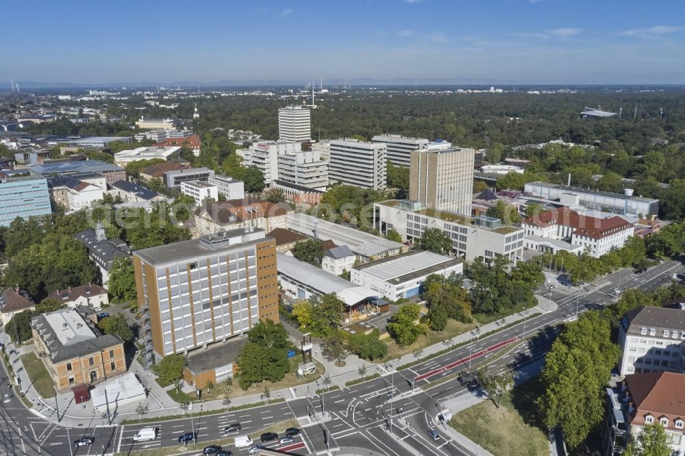 Aerial image Karlsruhe - Campus building of the university Technische Universitaet Karlsruhe in Karlsruhe in the state Baden-Wurttemberg, Germany