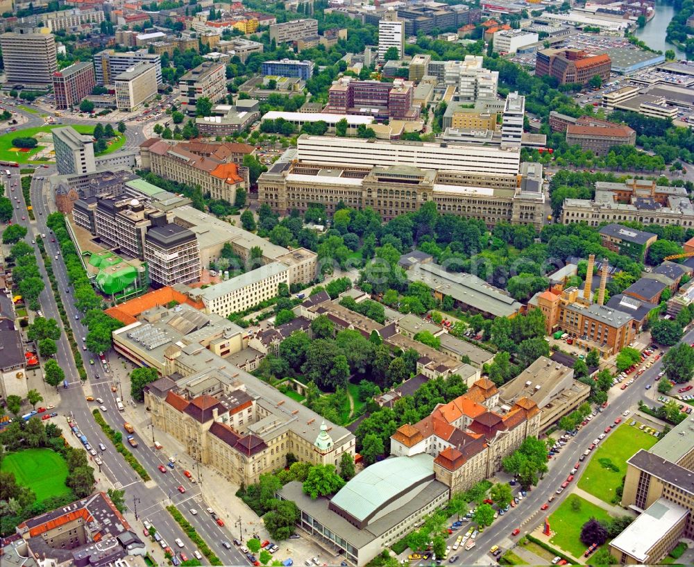 Berlin from above - Campus building of the university Technische Universitaet in the district Charlottenburg in Berlin, Germany