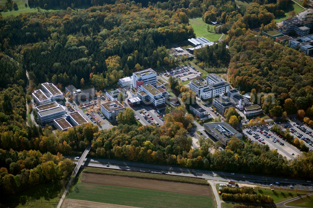 Ulm from the bird's eye view: Campus building of the university Ulm on Helmholtzstrasse in Ulm in the state Baden-Wuerttemberg, Germany