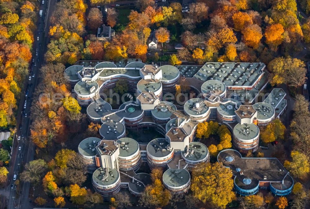 Duisburg from the bird's eye view: Campus building of the university in Duisburg in the state North Rhine-Westphalia