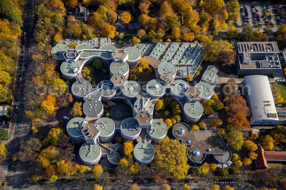 Duisburg from the bird's eye view: Campus building of the university in Duisburg in the state North Rhine-Westphalia