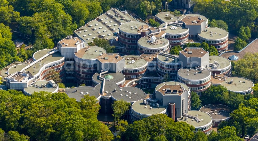 Duisburg from the bird's eye view: Campus building of the university in Duisburg in the state North Rhine-Westphalia