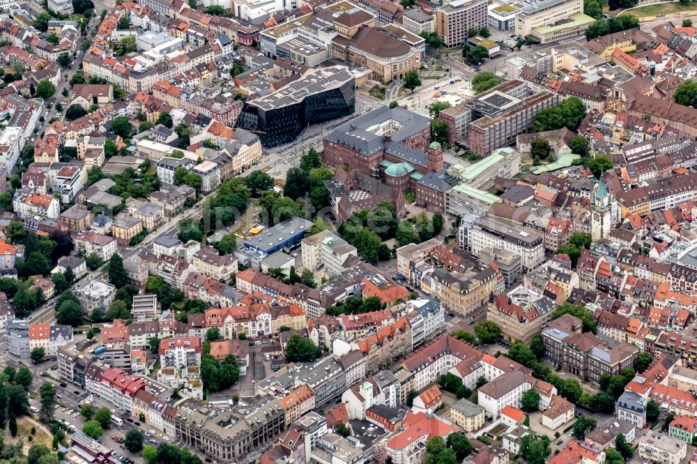 Freiburg im Breisgau from above - Campus building of the university Uni Freiburg in Freiburg im Breisgau in the state Baden-Wurttemberg, Germany