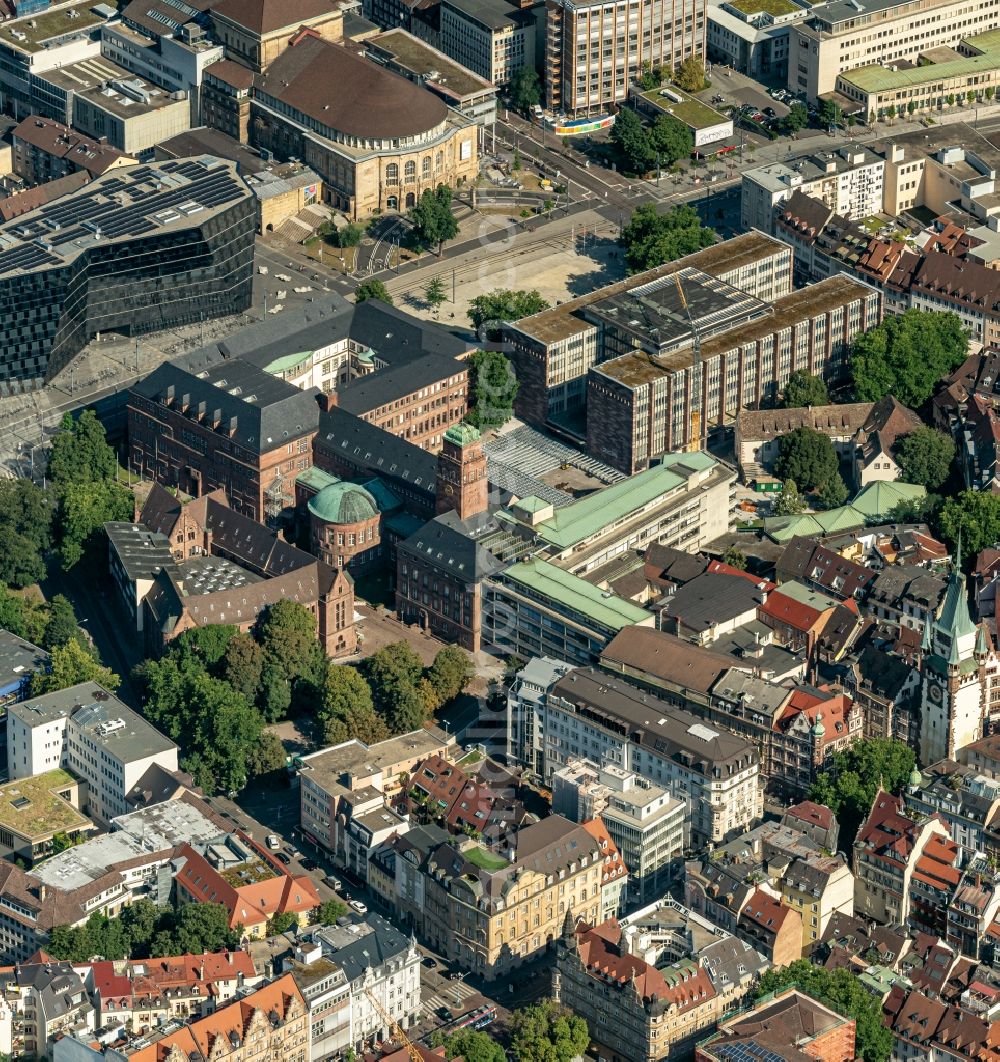 Aerial photograph Freiburg im Breisgau - Campus building of the university Uni Freiburg in Freiburg im Breisgau in the state Baden-Wurttemberg, Germany