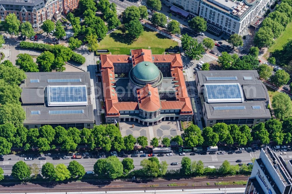 Aerial image Hamburg - Campus building of the university of Universitaet Hamburg on Edmund-Siemers-Allee in the district Rotherbaum in Hamburg, Germany