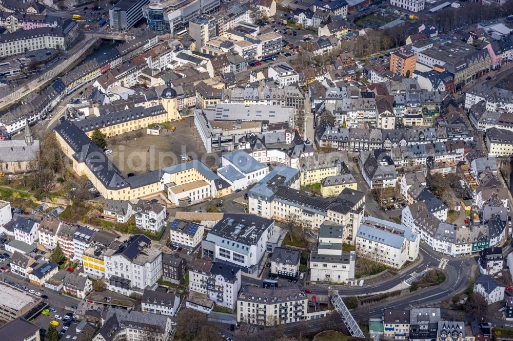 Siegen from the bird's eye view: Campus building of the university Universitaet Siegen - Campus Unteres Schloss in Siegen on Siegerland in the state North Rhine-Westphalia, Germany