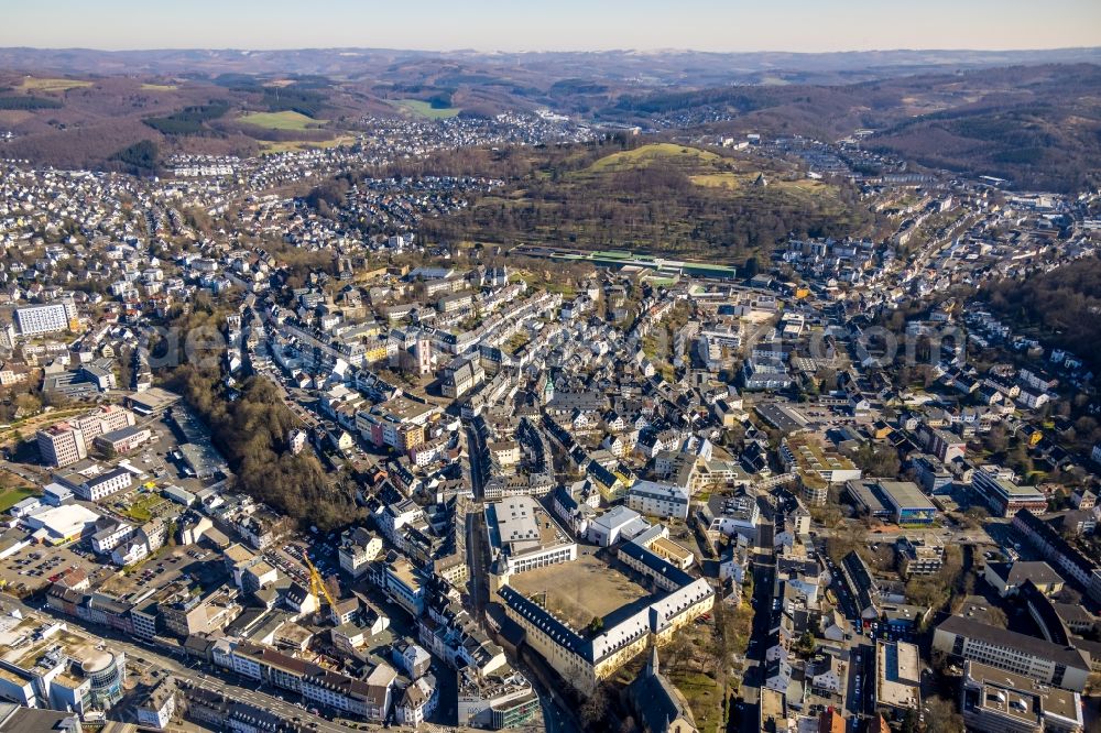 Siegen from the bird's eye view: Campus building of the university Universitaet Siegen - Campus Unteres Schloss in Siegen on Siegerland in the state North Rhine-Westphalia, Germany