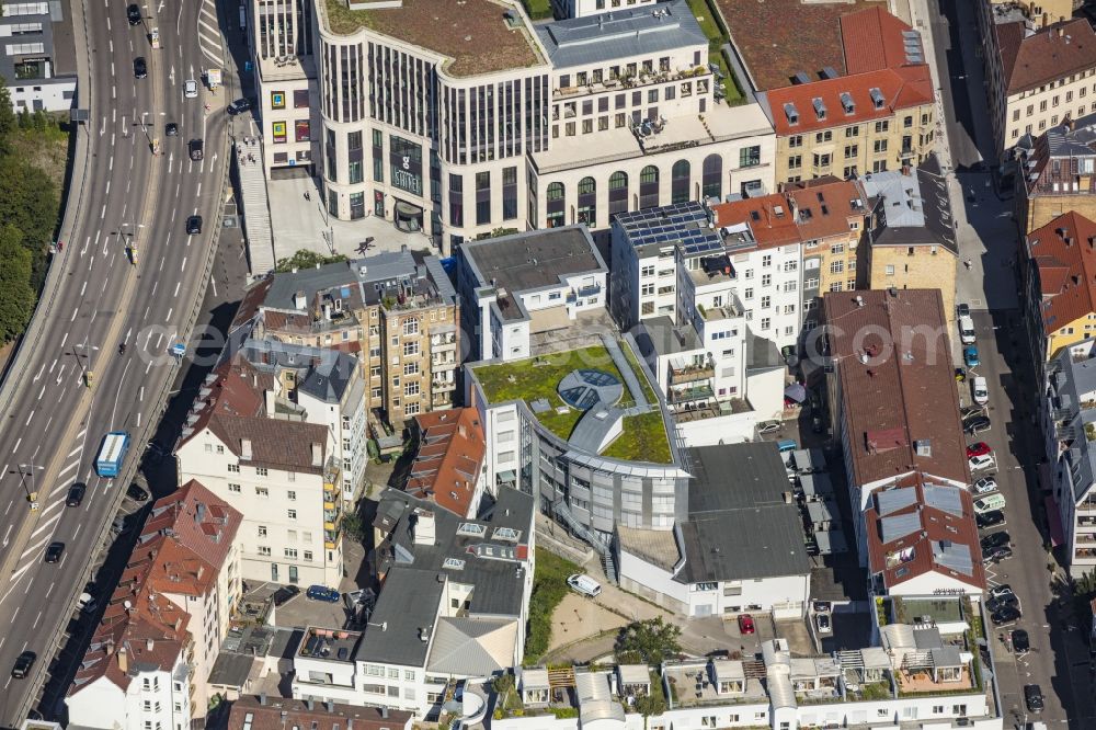 Stuttgart from above - Campus building of the university Universitaet Stuttgart on Keplerstrasse in Stuttgart in the state Baden-Wuerttemberg, Germany