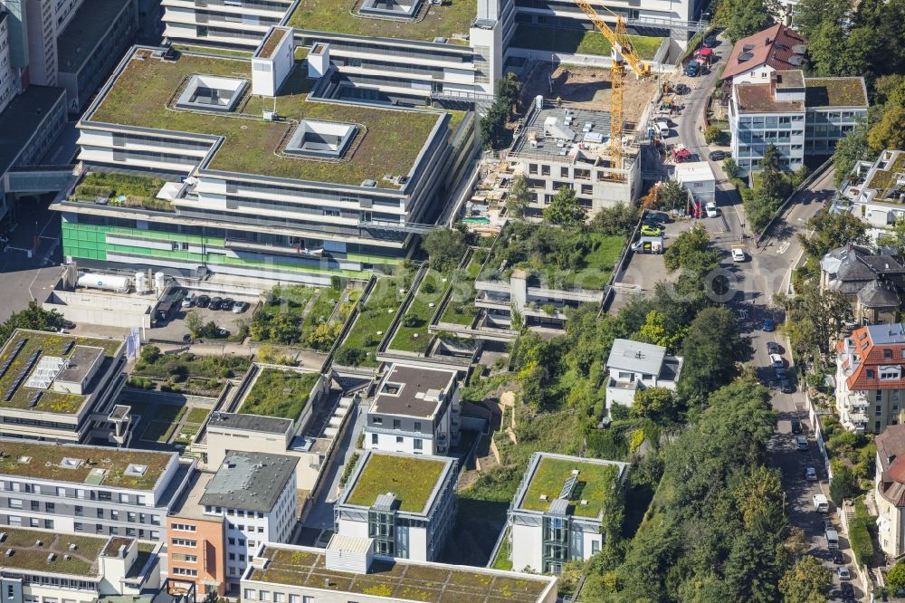 Stuttgart from above - Campus building of the university Universitaet Stuttgart on Keplerstrasse in Stuttgart in the state Baden-Wuerttemberg, Germany