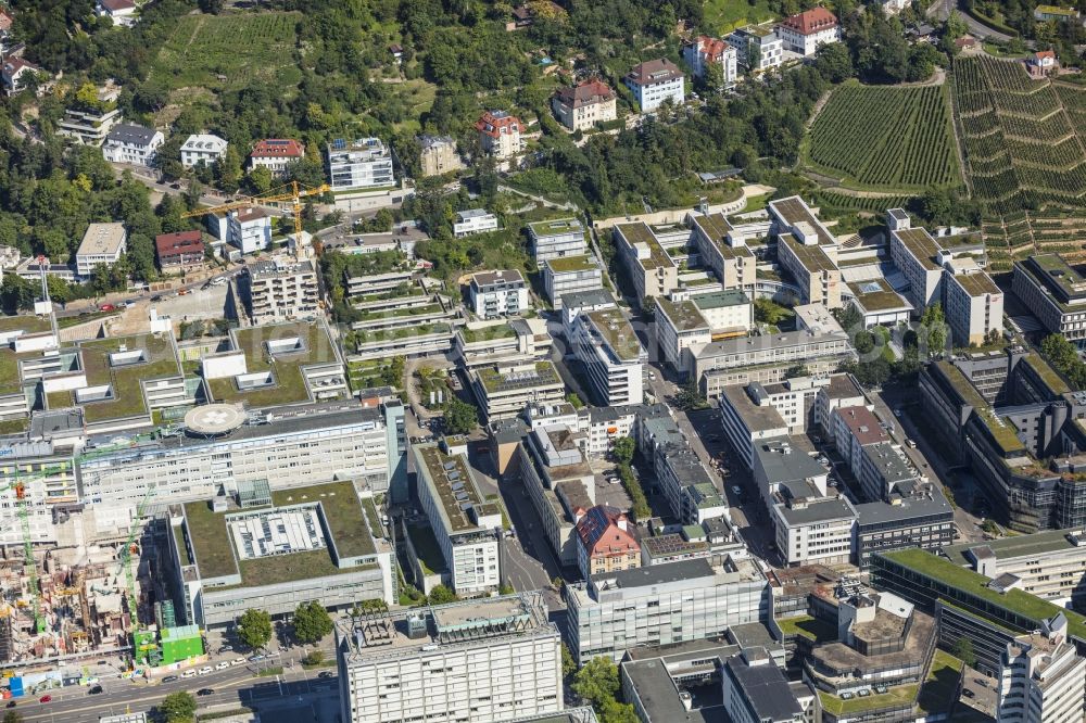 Stuttgart from above - Campus building of the university Universitaet Stuttgart on Keplerstrasse in Stuttgart in the state Baden-Wuerttemberg, Germany