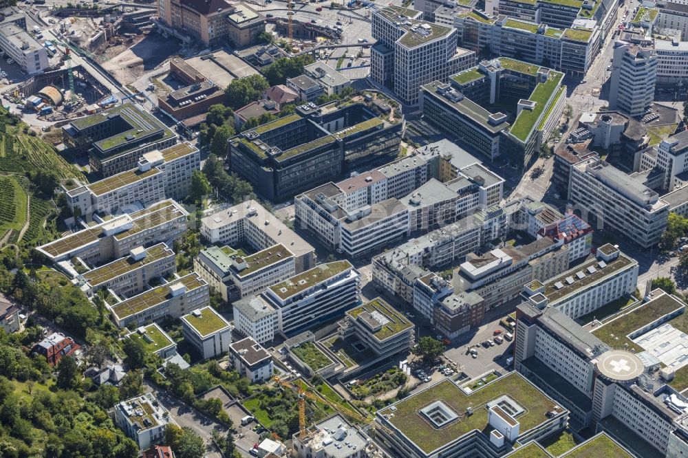 Aerial image Stuttgart - Campus building of the university Universitaet Stuttgart on Keplerstrasse in Stuttgart in the state Baden-Wuerttemberg, Germany