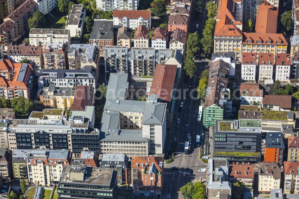 Stuttgart from above - Campus building of the university Universitaet Stuttgart on Keplerstrasse in Stuttgart in the state Baden-Wuerttemberg, Germany