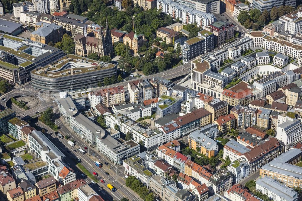 Stuttgart from above - Campus building of the university Universitaet Stuttgart on Keplerstrasse in Stuttgart in the state Baden-Wuerttemberg, Germany