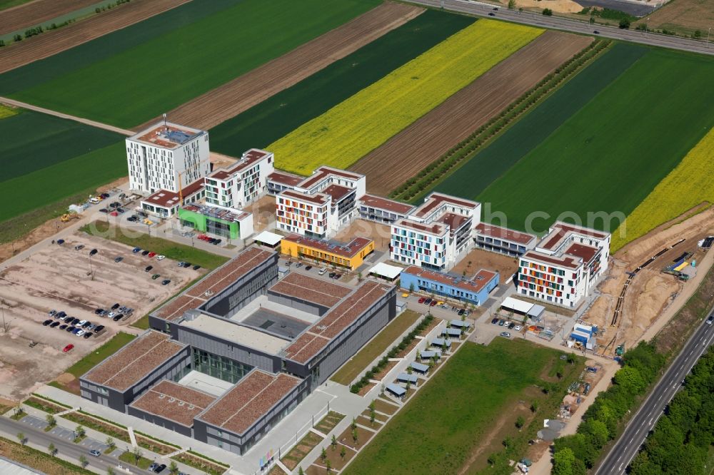 Mainz from above - Campus grounds of the University of Applied Sciences in Mainz in Rhineland-Palatinate