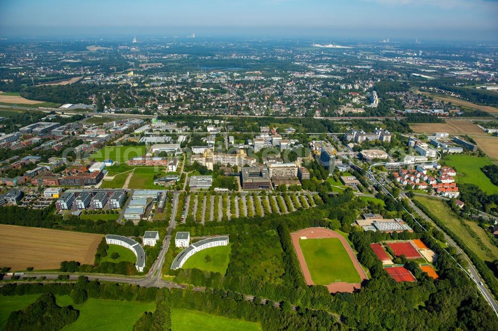 Aerial image Dortmund - Campus building of the technical university in Dortmund in the state of North Rhine-Westphalia