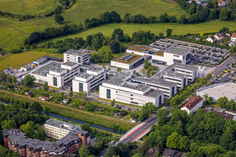 Aerial image Hamm - Campus grounds of the Hochschule Hamm-Lippstadt on street Marker Allee in the district Hamm-Lippstadt in Hamm at Ruhrgebiet in the state North Rhine-Westphalia, Germany