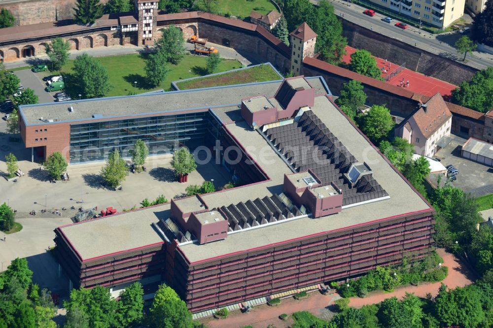 Aerial photograph Nürnberg - Campus grounds of the University of Erlangen-Nuremberg in Nuremberg in Bavaria. In the new building of the Institute of Economics computer science II is housed