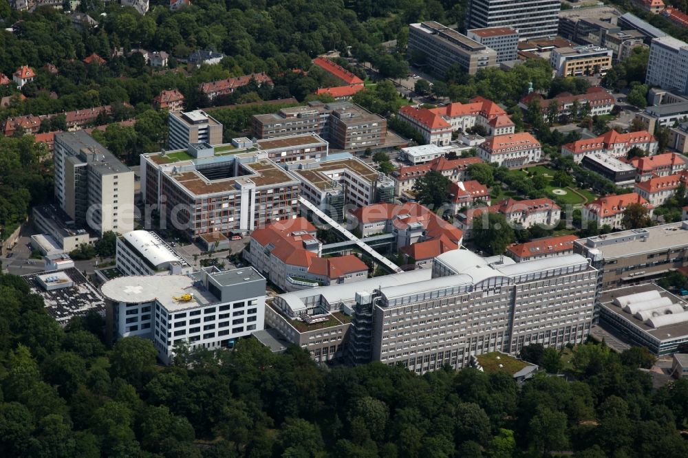 Aerial photograph Mainz - Campus grounds of the University Johannes Gutenberg in Mainz in the state Rhineland-Palatinate