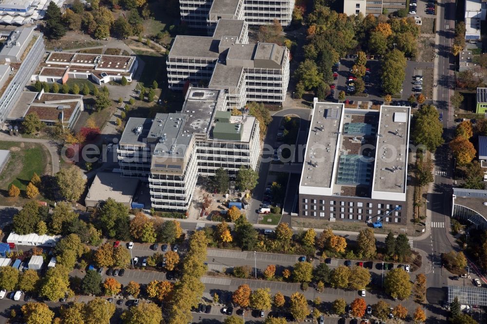 Aerial photograph Mainz - Campus grounds of the University Johannes Gutenberg in Mainz in the state Rhineland-Palatinate