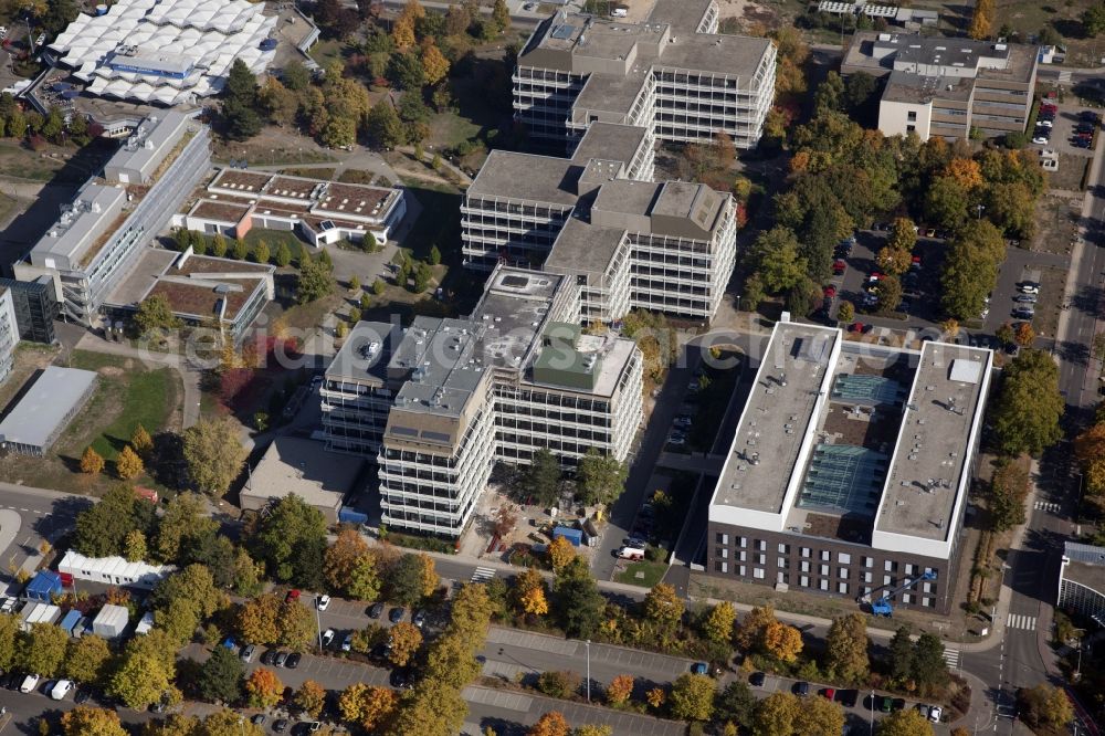 Mainz from above - Campus grounds of the University Johannes Gutenberg in Mainz in the state Rhineland-Palatinate