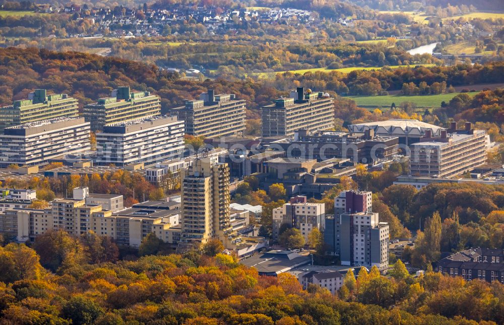 Aerial image Bochum - Campus grounds of the university Ruhr-Universitaet Bochum RUB in the district Querenburg in Bochum at Ruhrgebiet in the state North Rhine-Westphalia, Germany