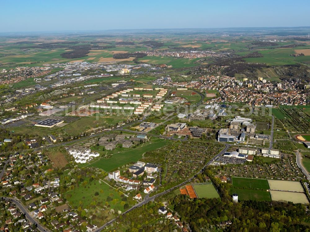 Würzburg from the bird's eye view: The campus of the University of Wuerzburg Hubland in the state of Bavaria