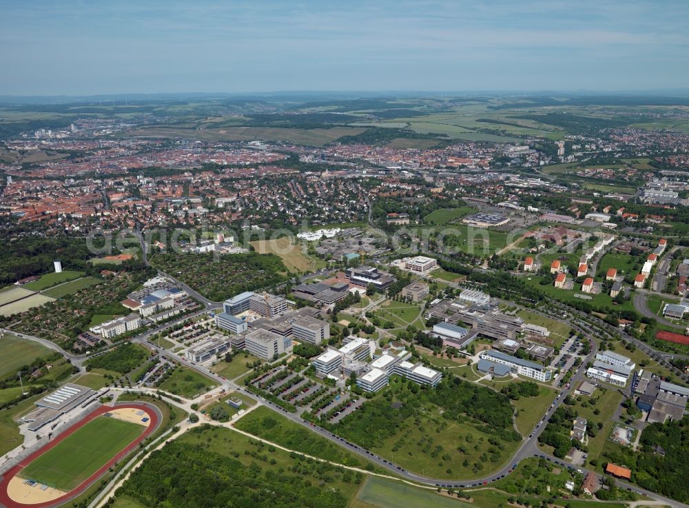 Würzburg from the bird's eye view: The campus of the University of Wuerzburg Hubland in the state of Bavaria