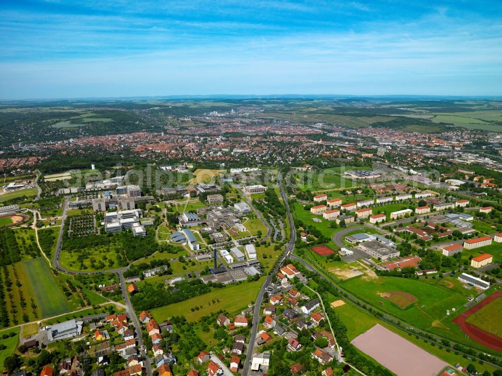 Aerial image Würzburg - The campus of the University of Wuerzburg Hubland in the state of Bavaria