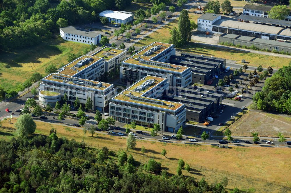 Berlin from above - View of clouds surrounding the campus of commercial area Wuhlheide Innovation Park in Berlin - Koepenick