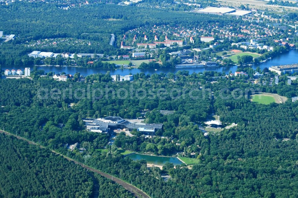 Berlin from the bird's eye view: View of clouds surrounding the campus of commercial area Wuhlheide Innovation Park in Berlin - Koepenick