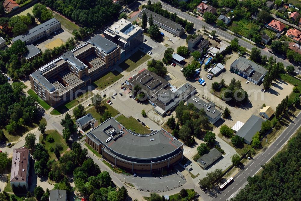 Warschau from the bird's eye view: View of the campus of the Cardinal Stefan Wyszynski University in Warsaw in the voivodeship Masowien in Poland