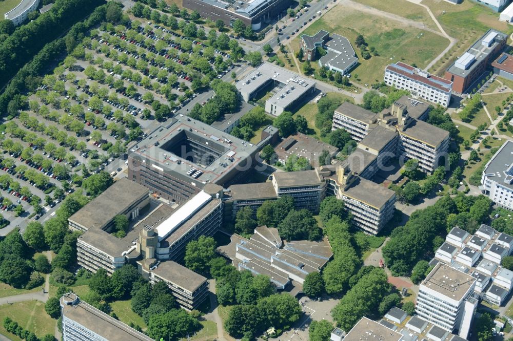 Dortmund from above - Campus building of the universityn in Dortmund in the state North Rhine-Westphalia