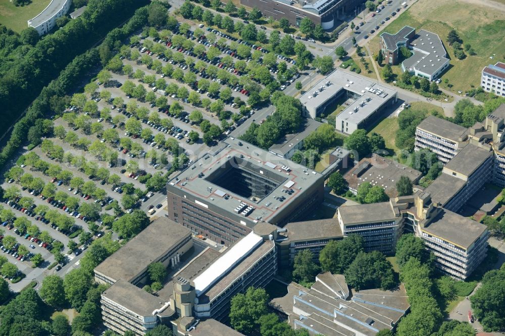 Dortmund from the bird's eye view: Campus building of the universityn in Dortmund in the state North Rhine-Westphalia