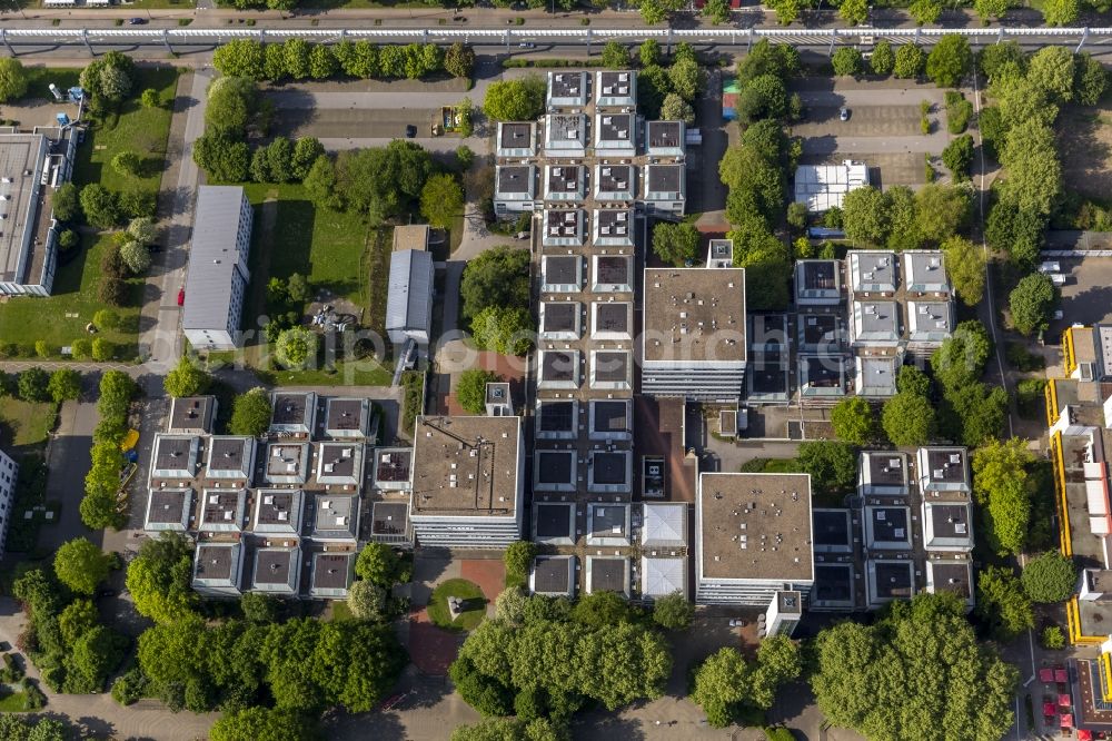 Aerial image Dortmund - View at the North Campus of the Technical University Dortmund in the federal state North Rhine-Westphalia. Among others the Institute For Analytical Science, the Departments of thermodynamics and Biotechnology, Electrical Drives, economics and social sciences, the Fraunhofer Institute for Material Flow and Logistics, the Max Planck Institute of Molecular Physiology and the University Library are located here