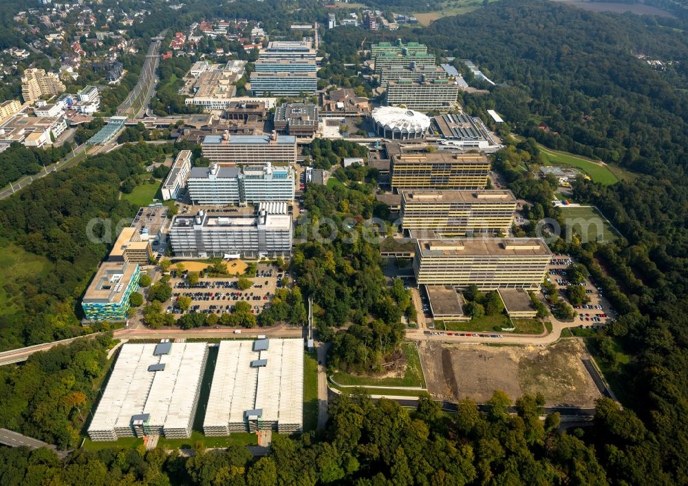 Aerial photograph Bochum - View of the campus of the Ruhr University in Bochum in the state of North-Rhine Westphalia