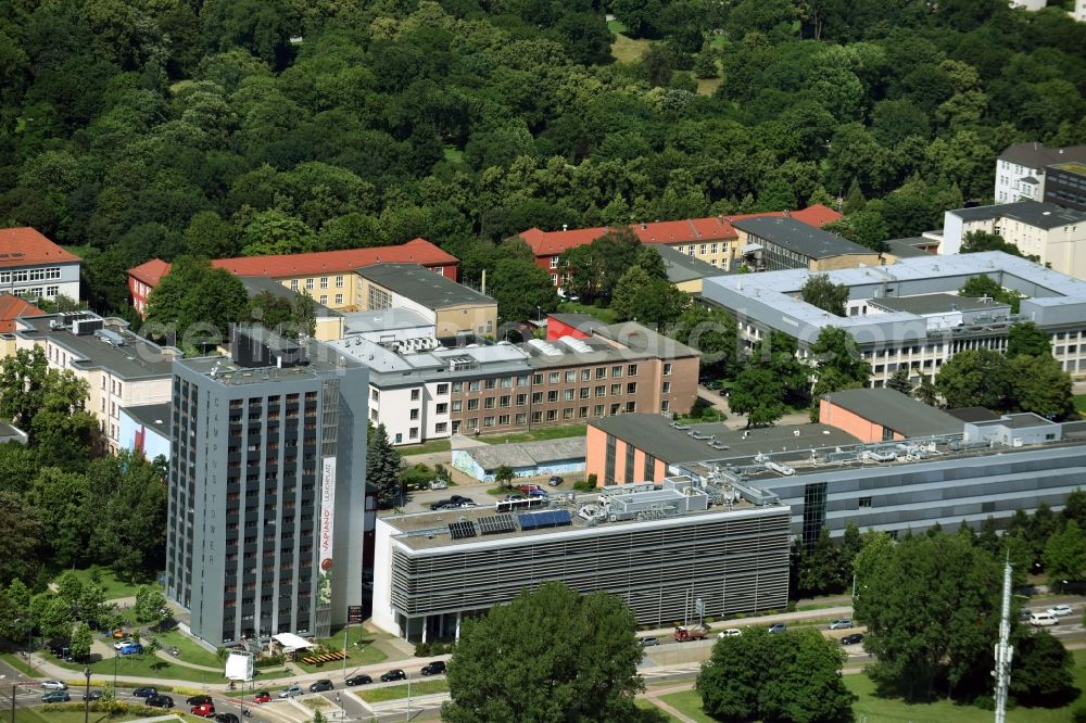 Aerial image Magdeburg - Campus building of the university Otto-von-Guericke at University-Square in the district Alte Neustadt in Magdeburg in the state Saxony-Anhalt